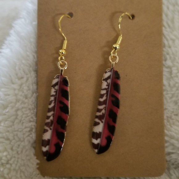2 for $10 Fun Handmade Colorful Feather Earrings - Picture 1 of 2